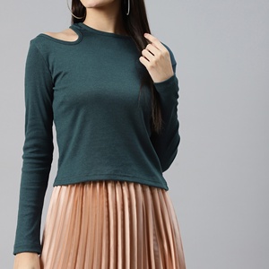 Nouveautés : T-shirt sexy à col bateau pour femme grande taille, jupe décontractée d'été en satin, couleur personnalisée, vente en gros Bangladesh 2026 - Product Image 3