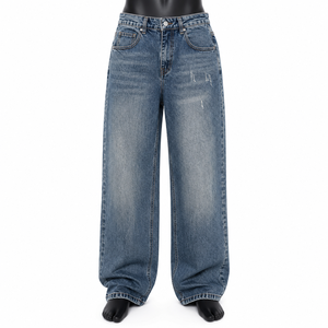 Pantalones Vaqueros Holgados para Hombre, Estilo Vintage, Lavados, de Pierna Ancha, Informales, para Uso Diario - Product Image 1