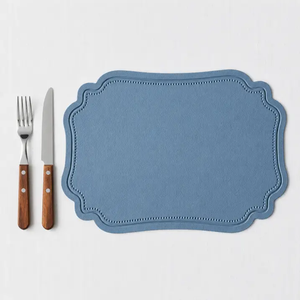 Classic <b>Blue</b> Leather Placemat Irregular Shape Non-Slip <b>Table</b> <b>Mat</b> for <b>Table</b> <b>Mat</b> for Dining Accessories><b>Mats</b> - Product Image 1
