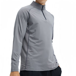 Chemise de sport à manches longues et fermeture éclair Virrus pour homme, respirante, à séchage rapide, pour l'entraînement, la course à pied et la performance athlétique - Product Image 3