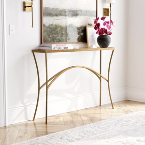Table console en acier peu encombrante avec pieds design pour espaces étroits, petits entrées, appartements, couloirs, décoration contemporaine pour la maison - Product Image 4