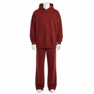 Conjunto Deportivo Personalizado de Felpa de Algodón, Tejido Suave, Cálido y Transpirable, Ajuste Cómodo, Ropa Casual Diaria, Sudadera con Capucha y Pantalones Deportivos Unisex - Product Image 1