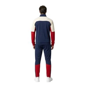 Navy Red <b>White</b> Polyester Spandex <b>Men's</b> Tracksuit Sleeve Panel Custom Zip Jacket <b>Jogger</b> Training Sportswear - Product Image 2