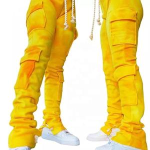 Professional Men's Custom Top Quality Casual Outdoor <b>Flared</b> Jogger Track Pants Splatter Men's Stacked Sweatpants for Men - Product Image 3