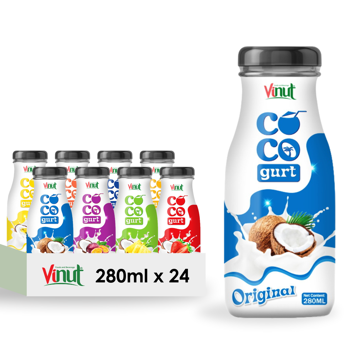 Винут кокогурт оригинальный вкус йогурт напиток OEM ODM, частная марка, халяльный Кошер, оптовый продавец предлагает бесплатный образец