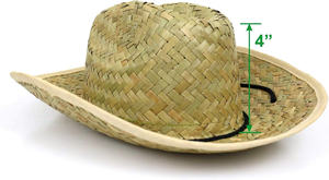 Chapeaux de cowboy en paille tissée en gros avec sangle de menton et bordure en tissu, ruban personnalisable avec logo, de l'usine vietnamienne SAFIMEX - Product Image 6