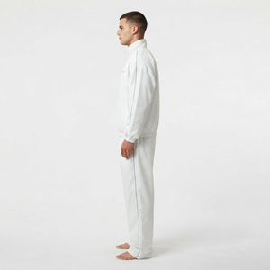 Two Piece <b>Men's</b> Nylon Tracksuit Windbreaker Sports <b>Jacket</b> and Pants Activewear Set Solid <b>White</b> Tracksuit For <b>Men</b> - Product Image 3