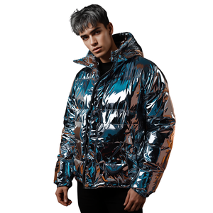 Chaqueta Acolchada Reflectante Estampada para Hombre - Ropa de Invierno Brillante Resistente al Viento - Product Image 1