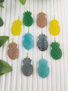 Fait à la main Amazonite pierres précieuses ananas sculpture bricolage enfants noël fabrication de bijoux accessoires mode pendentif breloque - Product Image 5