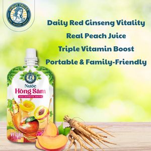 เครื่องดื่มโสมแดงผสมน้ำพีช ขนาด 150 มล. แบบซอง ยี่ห้อ VINUT TRUST - Product Image 3