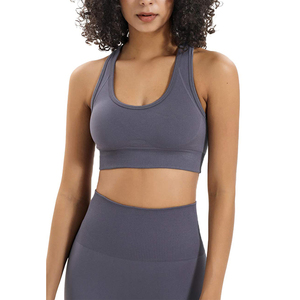 Ensemble de yoga personnalisé en polyester/coton écologique grande taille, séchage rapide, respirant, extensible, sans couture, soutien-gorge de sport et leggings - Product Image 5