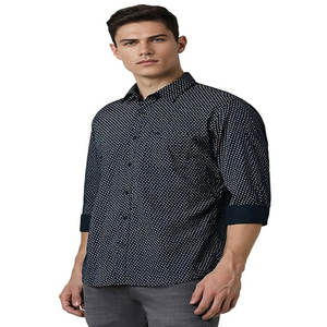 Camisa de manga larga ajustada de lujo para hombre, algodón de alta calidad, informal, Formal para oficina, cuello Polo, talla XL - Product Image 3