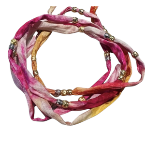 Y S INTERNATIONAL Colorful Recycled Silk Cord Jewelry Making Boho <b>Wrap</b> Bracelets DIY Crafts Macrame Handmade Accessories Flat - Product Image 1