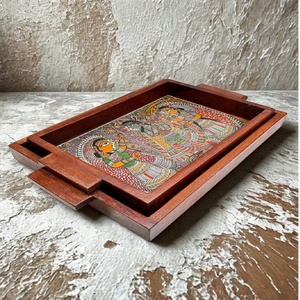 Taille personnalisée fait à la main en bois poli imprimé dîner plateau de service plateau alimentaire plaque murale en bois artisanat et boîtes - Product Image 2