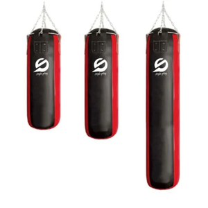 Sac de frappe en cuir non rembourré pour l'entraînement de boxe, sac de pratique suspendu robuste pour MMA et kickboxing, OEM - Product Image 3
