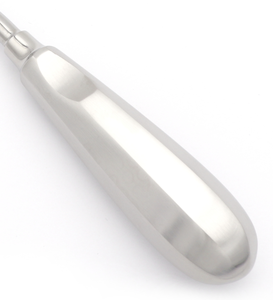 Elevador dental 77R con punta posterior acampanada, angulado mesial, 3.75mm, 15.5cm, con serración fina, mango hueco, instrumento quirúrgico para extracción - Product Image 3