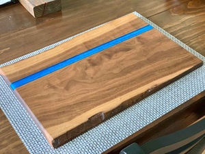 Tabla de Cortar Premium Hecha a Mano de Madera y Resina, Tabla de Cortar de Resina de Grado Alimenticio para Cocina, para Servir Queso, Carne - Product Image 5