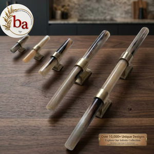 Beads Art Modern <b>Brass</b> Buffalo Horn Bridge Shape Cabinet <b>Pull</b> for Kitchen <b>Drawer</b> & Wardrobe-Eco-Friendly & Durable - Product Image 6