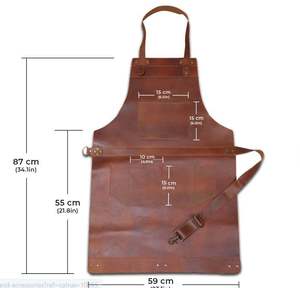 SALUBRIOUS SPORTS Polished Shiny Dark Cowhide Split Leather Weightlifting Apron with Customized Logo Unisex <b>Spark</b> Proof Features - Product Image 4