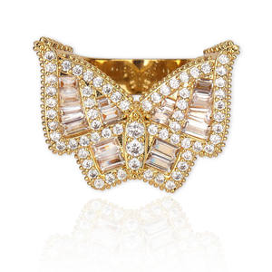 Best Quality Geometric <b>Cocktail</b> <b>Ring</b> Women's <b>Gold</b> Plated Cubic Zirconia Emerald Cut Pave Setting Glam Party Wedding Jewelry - Product Image 4