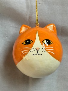 Kashmir Paper Mache Cat <b>Face</b> Ornament Handmade Cat Christmas <b>Tree</b> Ornament Cute Cat <b>Face</b> Paper Mache Hanging Ornament Cat <b>Face</b> - Product Image 2