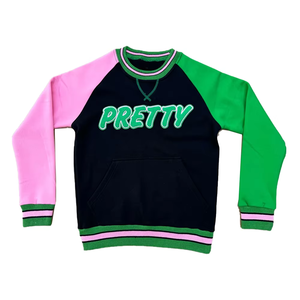 Cardigan tricoté personnalisé pour l'université, col en V unisexe, couleurs noir et rose, logo personnalisé sur le devant, 100% coton - Product Image 6