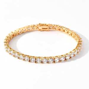 Pulsera de tenis minimalista estilo hip hop de lujo RAMDUT IMPEX chapada en oro de 14k con diamantes de corte brillante engastados en canal, certificada por IGI - Product Image 2
