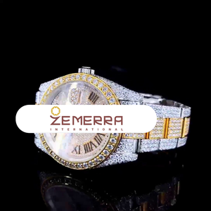 Montre Homme Hip Hop Iced Out VVS1 Bussdown Moissanite Diamant Montre-Bracelet de Luxe Entièrement Sertie de Diamants Montre Automatique Homme en Acier Inoxydable - Product Image 3