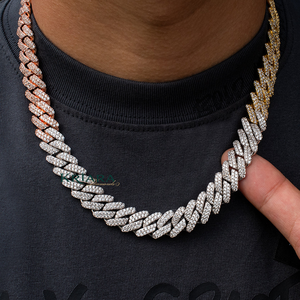Collar de Oro Sólido de 18K para Hombre con Moissanita y Cadena de Eslabones Chapada en Oro Rosa S925, Estilo Hiphop para Uso Diario - Product Image 4