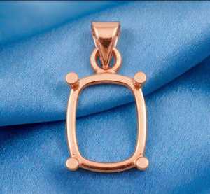 Base de Plata de Ley 925 Sólida para Colgante Octogonal con Engaste de Garras para Gemas Cabujón Octogonales de 7x5mm-18x24mm, Joyería DIY - Product Image 3