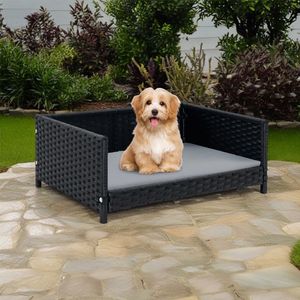 Medium <b>Small</b> Dogs Cats Rattan Dog Bed with Waterproof Soft <b>Cushion</b> for Pets Pet Beds Product Category - Product Image 1