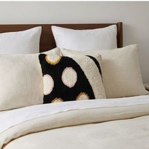 Coussin rectangulaire tufté au meilleur prix avec motif à pois en noir, crème et or, style bohème, coussin décoratif en peluche - Product Image 3