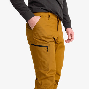 Men's Mustard Softshell Trousers Regular Fit Zip Fly Water Resistant Outdoor Hiking Pants With Pockets All Seasons Wear - Product Image 4
