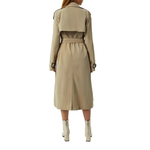 Cashmere Fabric 20% Cashmere 80% Wool Luxury White MIAH CASHMERE LONG COAT New Style Round Neck Long Coat for Women With Belt - Product Image 3