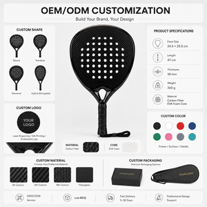 Pala de Pádel de Fibra de Carbono con Forma de Diamante, Núcleo de Espuma EVA, Ligera, para Niños, Aficionados, Júnior, OEM, Personalizada, JAS JAS004 - Product Image 5