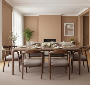 Table à manger en bois d'acacia massif, écologique et durable, finition grain naturel, pour une grande surface, maison, cuisine, restaurant - Product Image 4