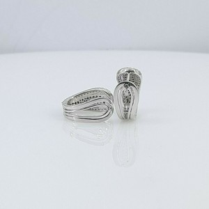 0.89 Cttw Round Cut White & Color Enhanced Blue Natural Diamond <b>Hoop</b> Huggie <b>Earrings</b> for Women in 925 Sterling <b>Silver</b> - Product Image 4