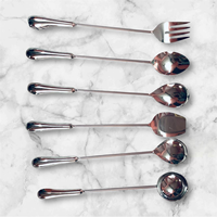 Ensemble de cuillères de service en acier inoxydable pour la cuisine, cuillères à long manche pour la cuisson, le service de soupes, desserts, café, vaisselle de restaurant