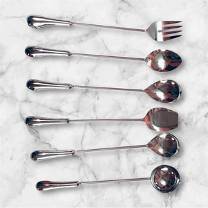 Juego de Cucharas para Servir, Cucharas de Acero Inoxidable para Cocina, Cucharas de Mango Largo para Servir Sopa, Postre, Café, Vajilla, Restaurante - Product Image 1