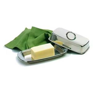 Organizador de alimentos, plato para mantequilla de acero inoxidable con tapa, contenedor para almacenar mantequilla para mesa de comedor - Product Image 1