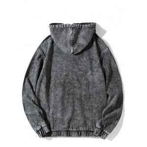 Sudadera con Capucha Personalizada, Lisa, Extra Grande, de Algodón Grueso, Estilo Vintage, Lavada con Ácido, para Hombre - Product Image 5