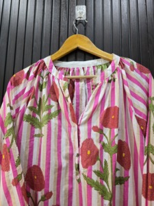 Floral Print <b>Kaftan</b> Maxi Dress V-neck Long Sleeve Loose Fit 100% Cotton <b>Summer</b> Casual Simple Lady's Woven Breathable - Product Image 2