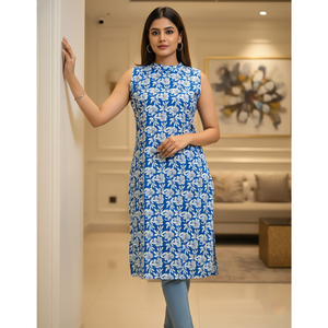 Kurta Premium de Rayón con Estampado Foil para Mujer, Estilo Recto Tradicional, Venta al por Mayor para Exportación - Product Image 5