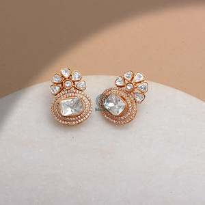 Tia Moissanite Designer Fashion Stud Earrings - Product Image 5