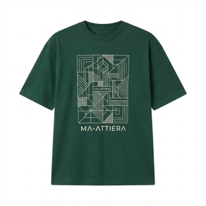 Camiseta Gráfica Verde para Hombre, Cuello Redondo, Manga Corta, Estilo Casual Urbano, Algodón, Moda - Product Image 3