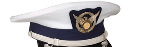 Premium Complete Dress Cap White <b>Crown</b> with <b>Silver</b> Bullion or synthetic thread Embroidered Visor, Braided Strap - Product Image 5