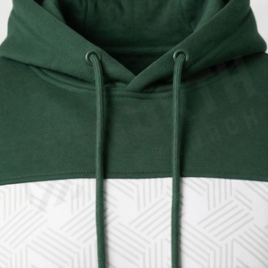 Survêtement à capuche pour homme, vert et blanc, imprimé géométrique, manches longues, décontracté, pour l'automne, respirant, en coton, coupe classique - Product Image 4