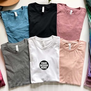 T-shirt vierge personnalisé en CVC doux Heather pour sérigraphie, style Bella Canvas 3001CVC - Product Image 1