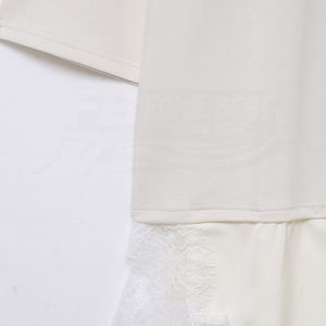 Nouvelle Collection Printemps 2026 : Haut Femme Écologique en Dentelle Patchwork, Col Rond Rétro, Manches Courtes, Coupe Ample et Respirante – Conception Personnalisée OEM - Product Image 4