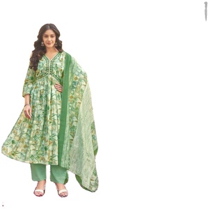 OEM Services <b>Top</b> Designer <b>Indian</b> Pakistani Silk Saree Ladies All Occasions Wedding Wear Dupatta Set Hand Drawn Print Ladies - Product Image 1